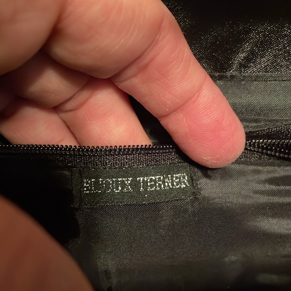 Bijoux Terner black satin clutch with rhinestones like new! - Picture 11 of 15